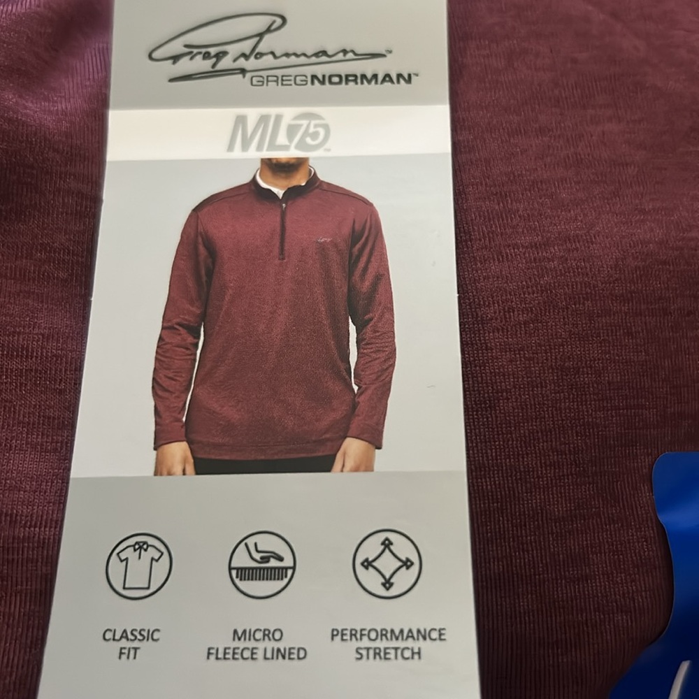 NWT Greg Norman Men’s Active Quarter Zip Pullover size M, L, Red